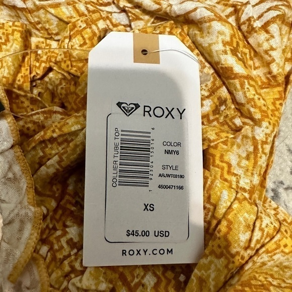 ROXY Ruffle Collier Tube Top in Inca Gold Desert - Picture 7 of 7